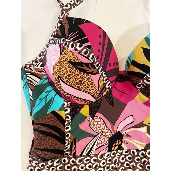 NWT Blue Rod Beattie One Piece Swimsuit Size 6 Women Run Wild Hawaiian tropical - Picture 6 of 9